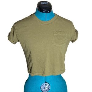 H&M Divided Roll-Cuff Crop Tee